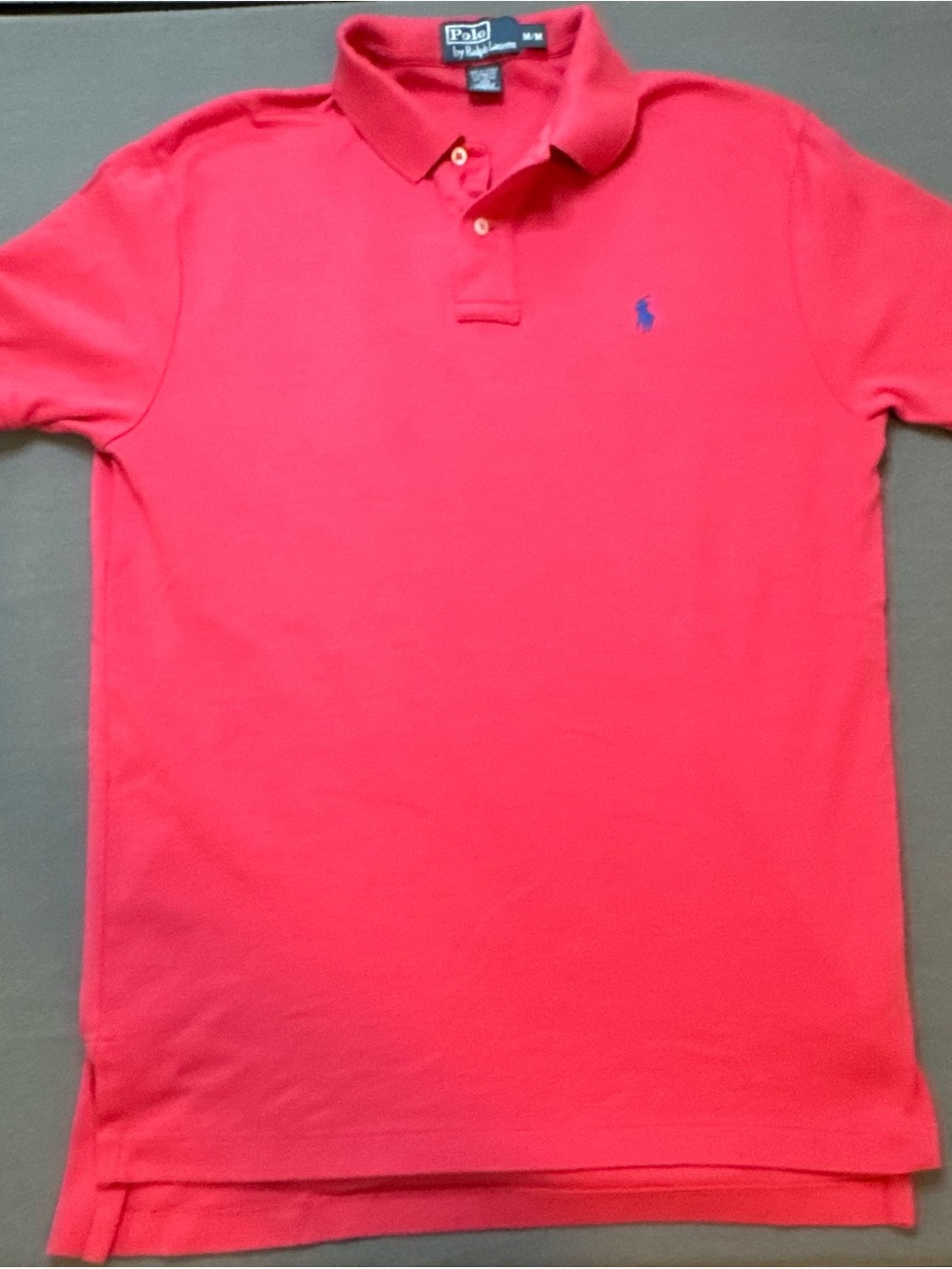 Ralph Lauren Men's Vintage Polo Shirt | Nantucket Red | Royal Blue Pony Logo | M